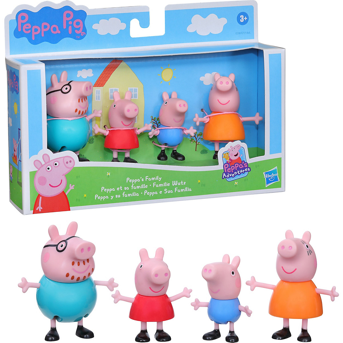 Peppa Pig Peppa’s Adventures Familienfiguren 4er-Pack Sortiment, ab 3 Jahren