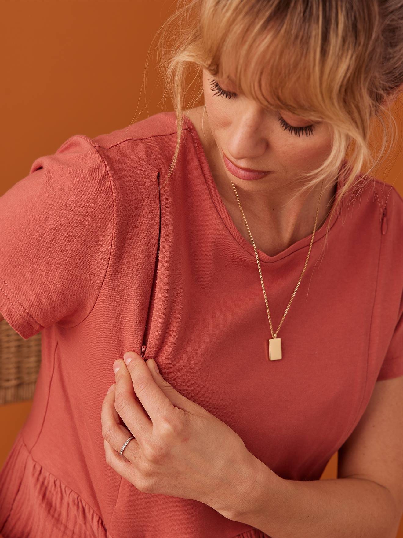 Envie de Fraise T-Shirt für Schwangerschaft & Stillzeit ENVIE DE FRAISE - terrakotta farbe
