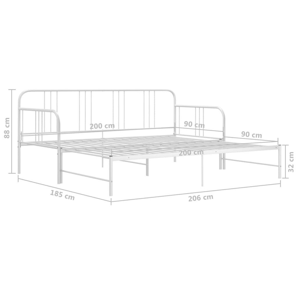 DOTMALL Metallbett Vielseitige Sofabett, mit ausziehbarer Liegefläche, 90-180x200 cm