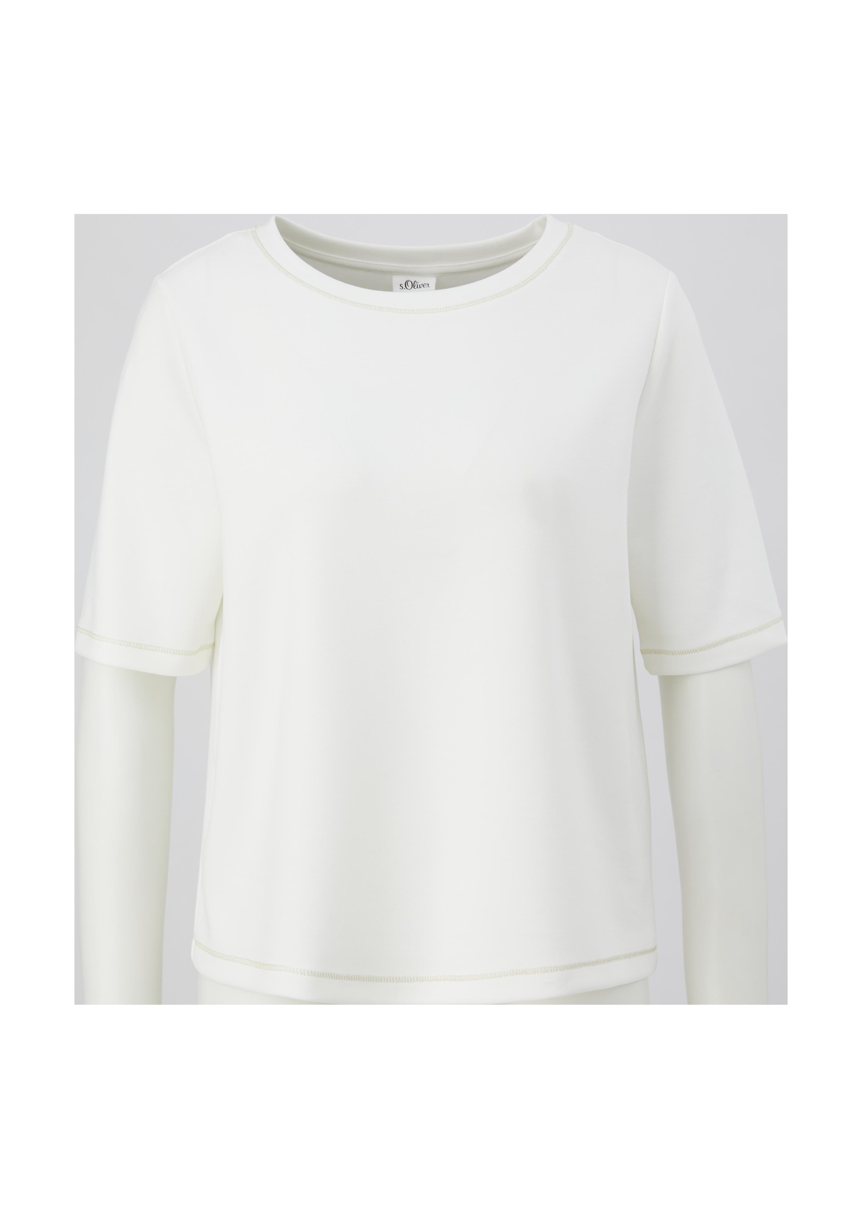 T-Shirt mit Glitzernähten  2128117-0200