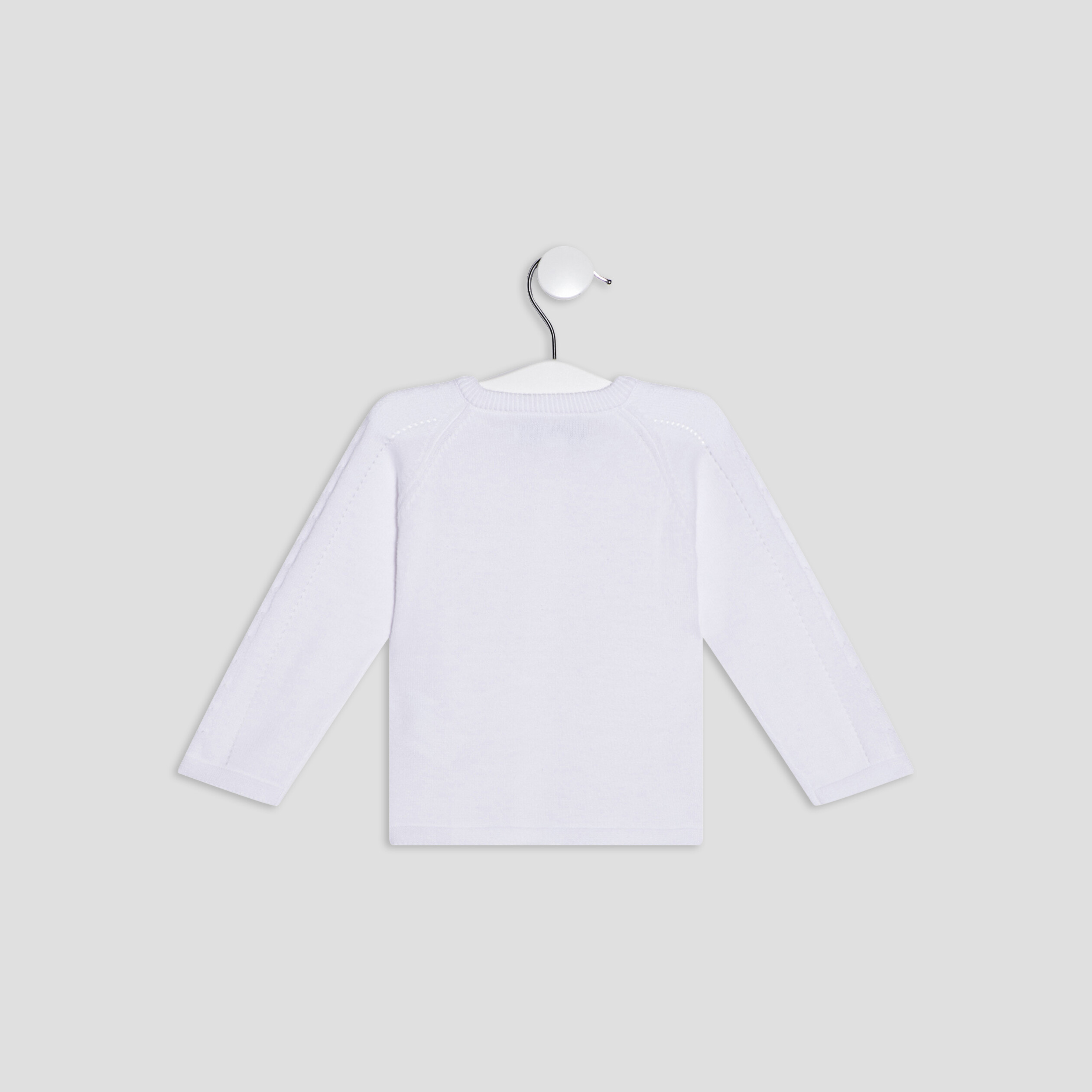 Gilet manches longues boutonné blanc bébé fille | La Halle