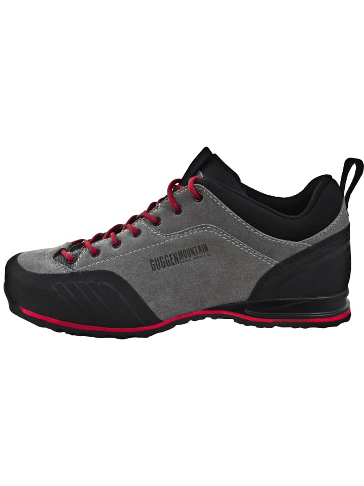 GUGGEN MOUNTAIN Wanderschuhe Gummikappe in Grau-Rot günstig kaufen