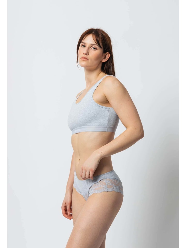SNOCKS Hipster mit Spitze aus Bio-Baumwolle 3 Stück in Mix (Weiß/Hellgrau/Schwarz) günstig kaufen