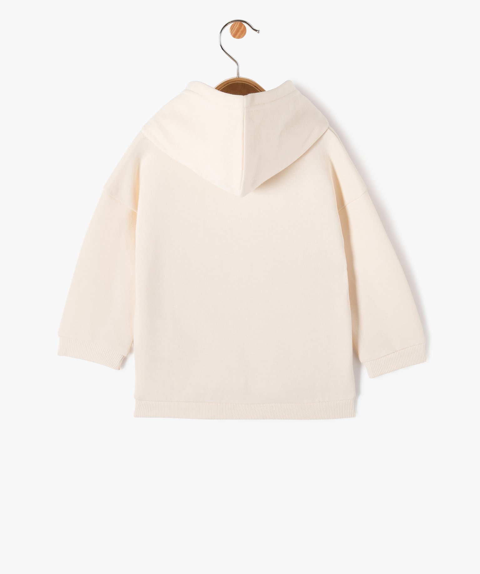 Sweat à capuche en molleton doux bébé Garçon ecru | GEMO