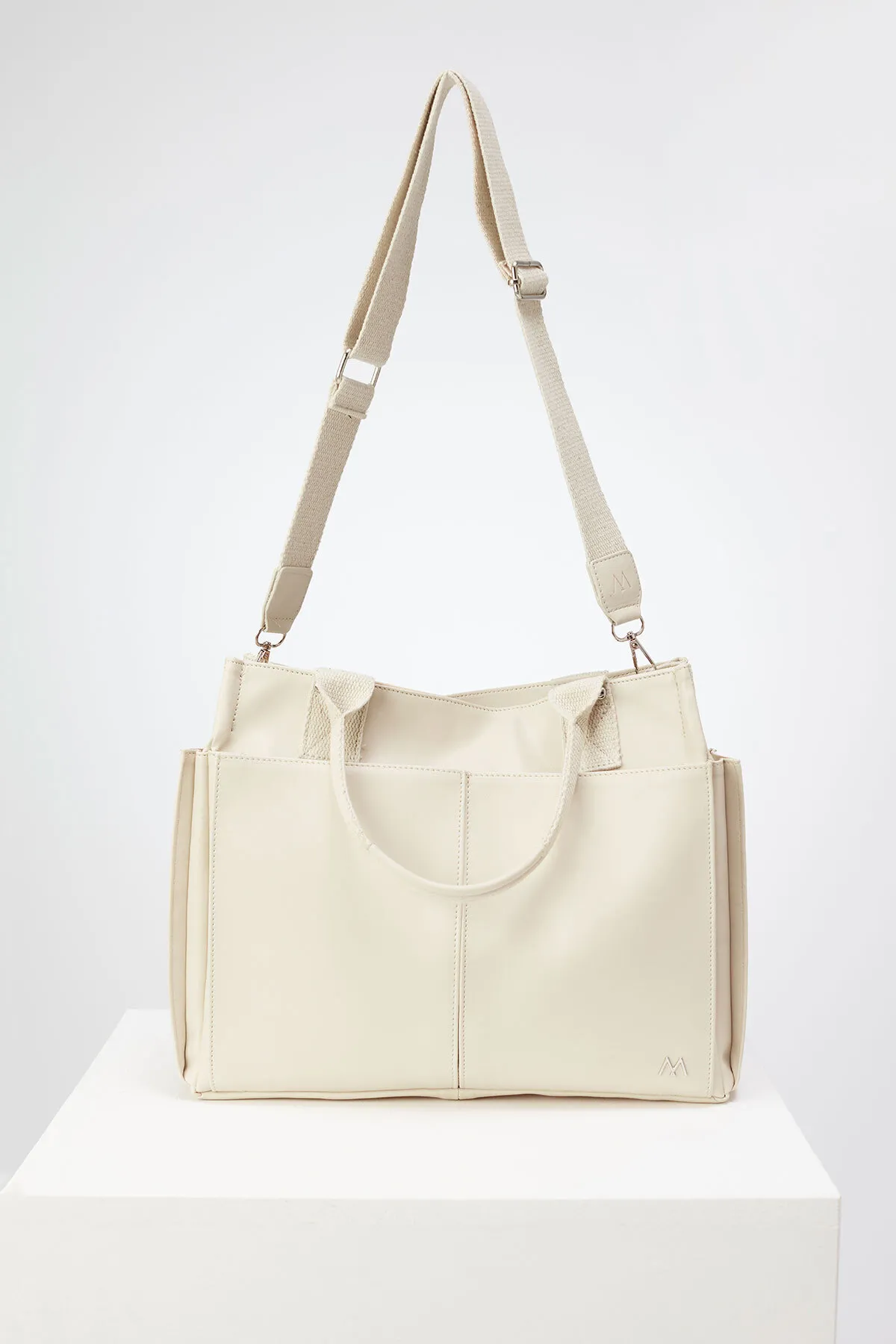 Manuka  Leder-Alltagstasche Beige
