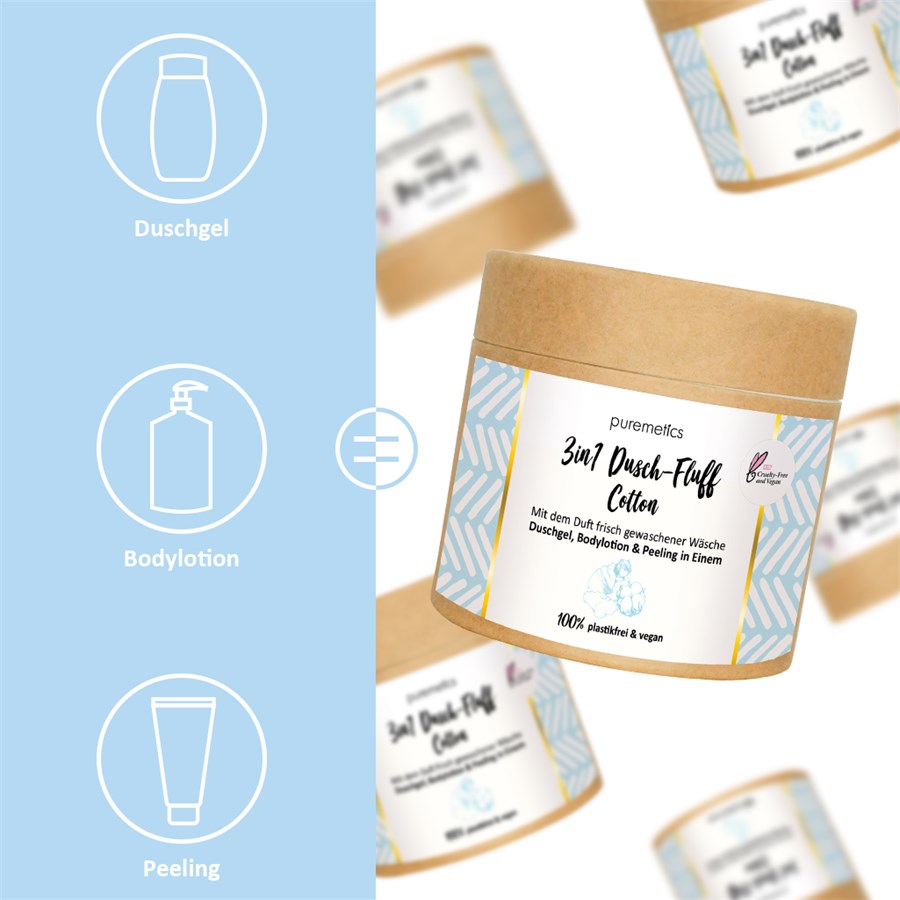Cotton 3in1 Dusch-Fluff