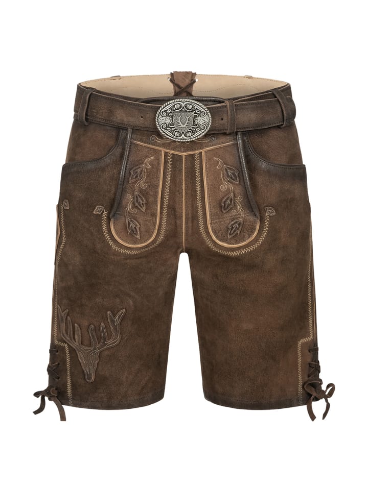 KRÜGER Lederhose Werner in braun günstig kaufen