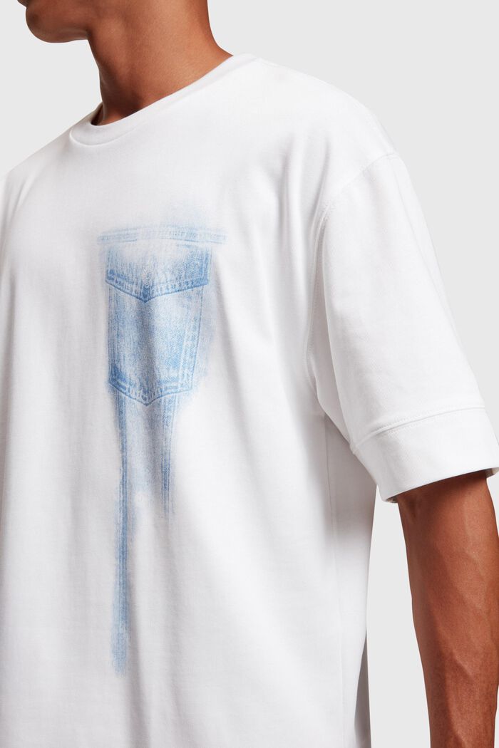 Denim Not Denim T-Shirt mit Indigo Print-Detail