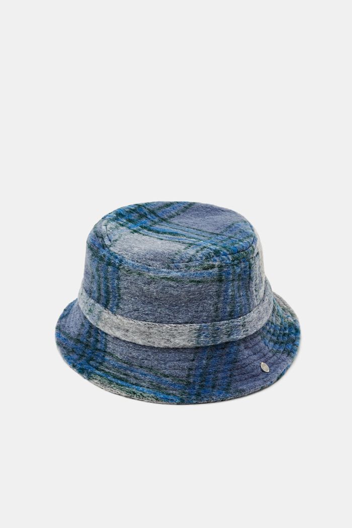 Karierter Bucket Hat aus weich aufgerautem Stoff