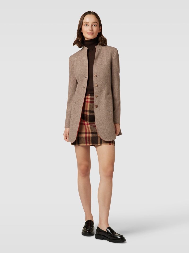 Blazer mit Stehkragen in haselnuss braun