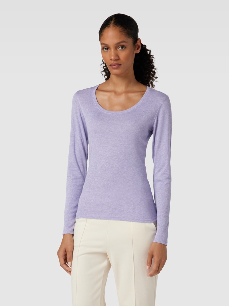 Longsleeve mit Rundhalsausschnitt Modell 'Sorana' in flieder meliert