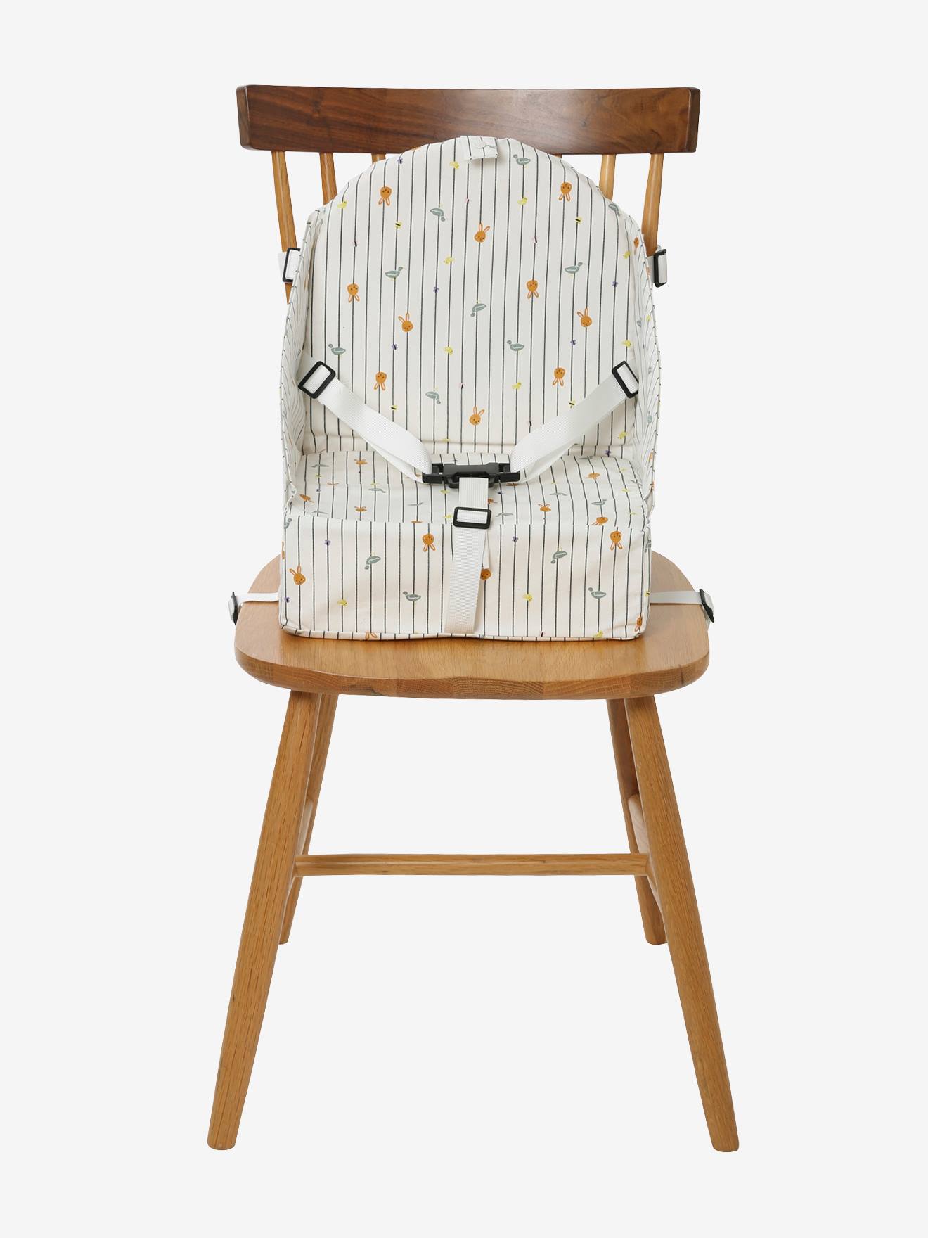 Rehausseur de chaise rayé blanc