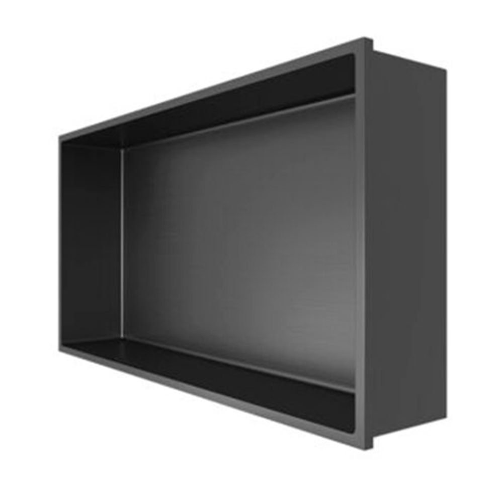 Aloni Regalaufsatz HEC60GG, (1-St), Aloni Wandnische Edelstahl grau gebürstet rostfrei 300x600x100mm