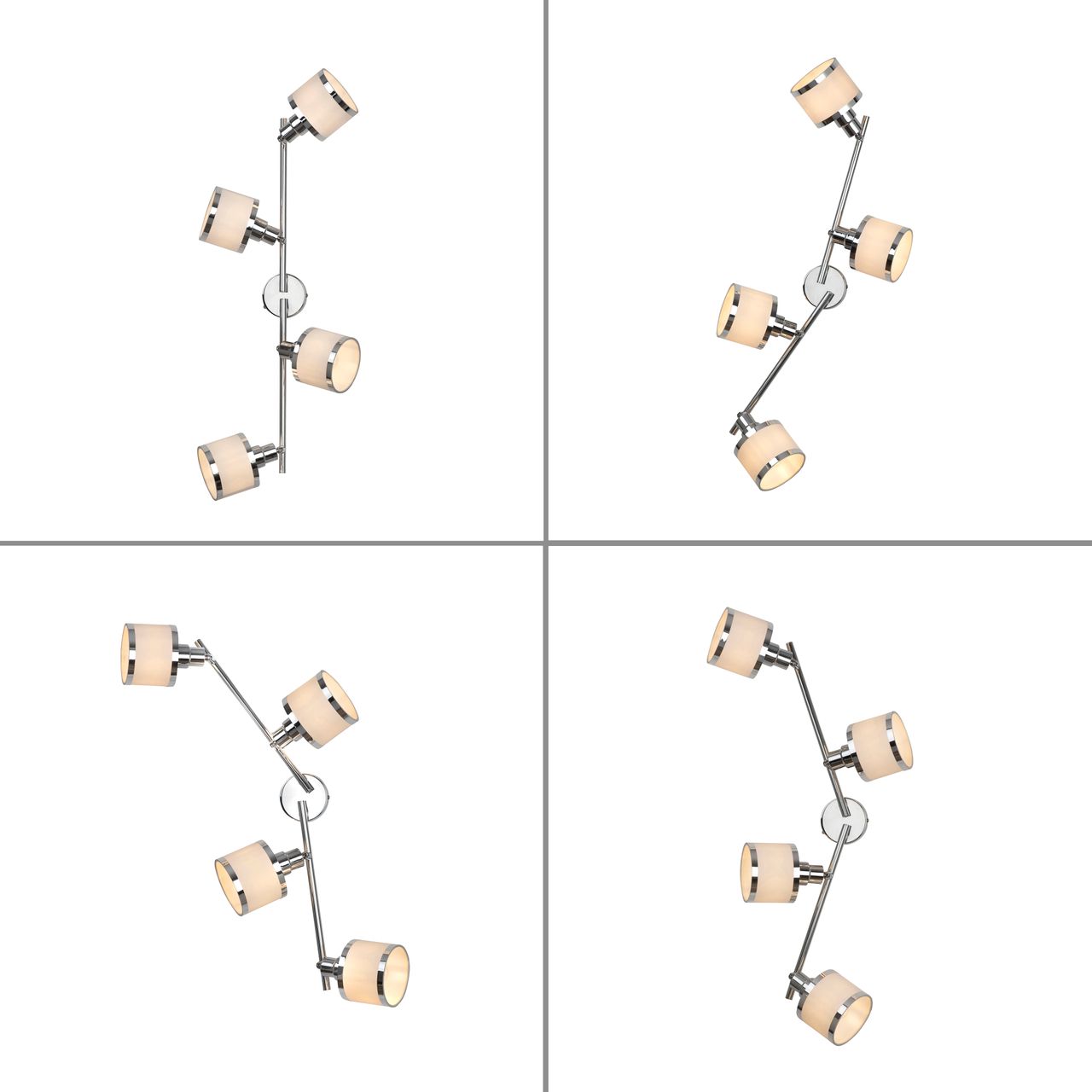 JUST LIGHT LeuchtenDirekt Deckenleuchte ACCOR,  4xE14 max. 25 W, Innenleuchte, IP20, dreh- und schwenkbar