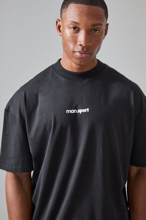 Man Active Oversize T-Shirt mit One More Rep Print