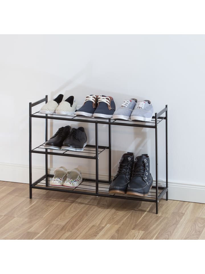 relaxdays Schuhregal 8 Paar in Schwarz günstig kaufen onesize