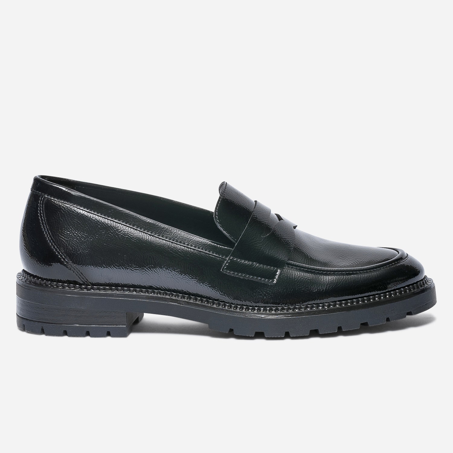 Mocassin noir verni
