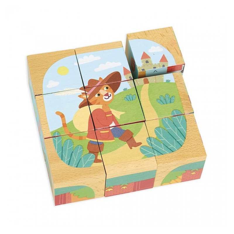 Cubes en bois les contes, Vilac