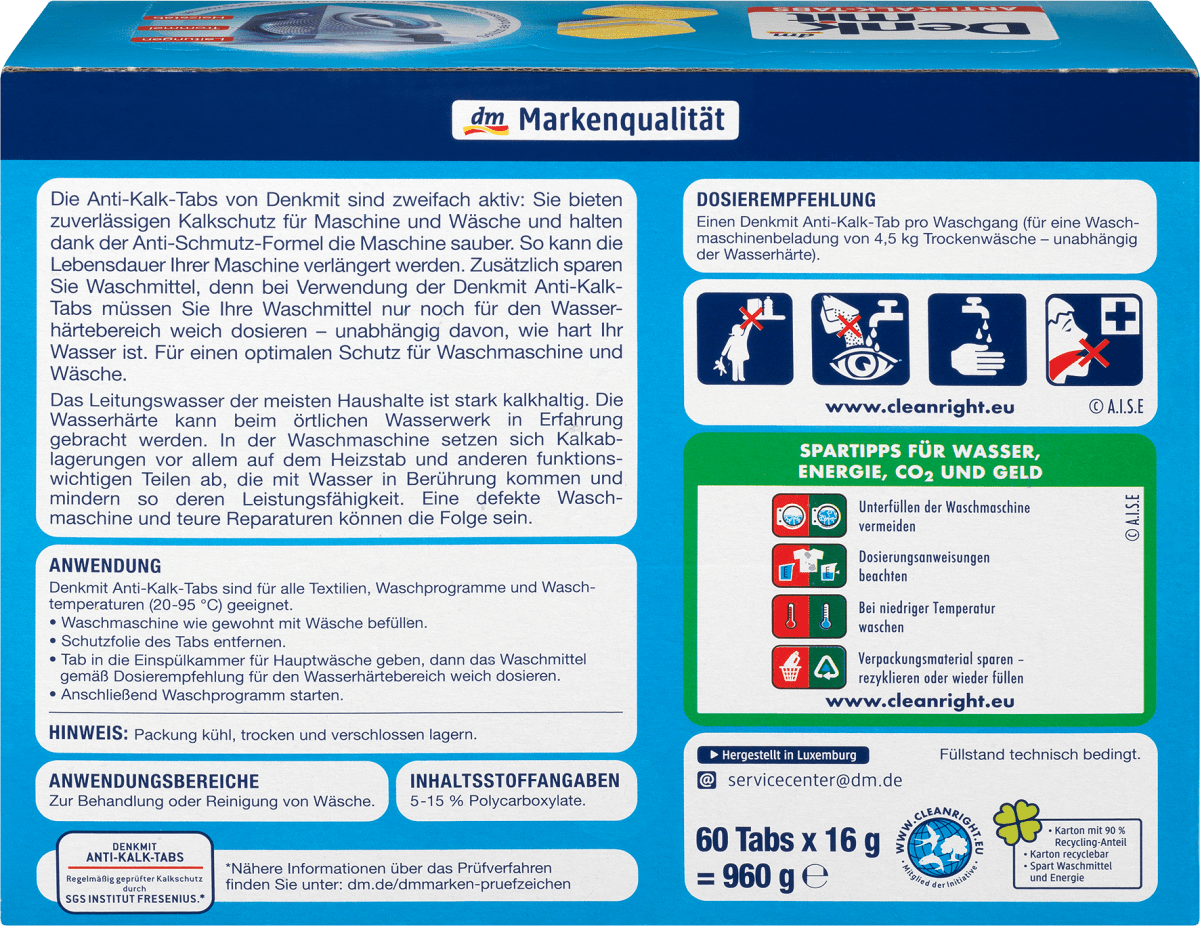 Waschmaschinenreiniger Tabs Anti-Kalk, 60 St