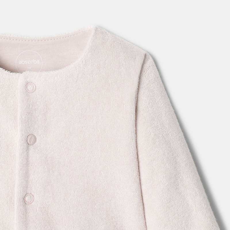 Gilet boutons à pression en coton rose naissance Absorba