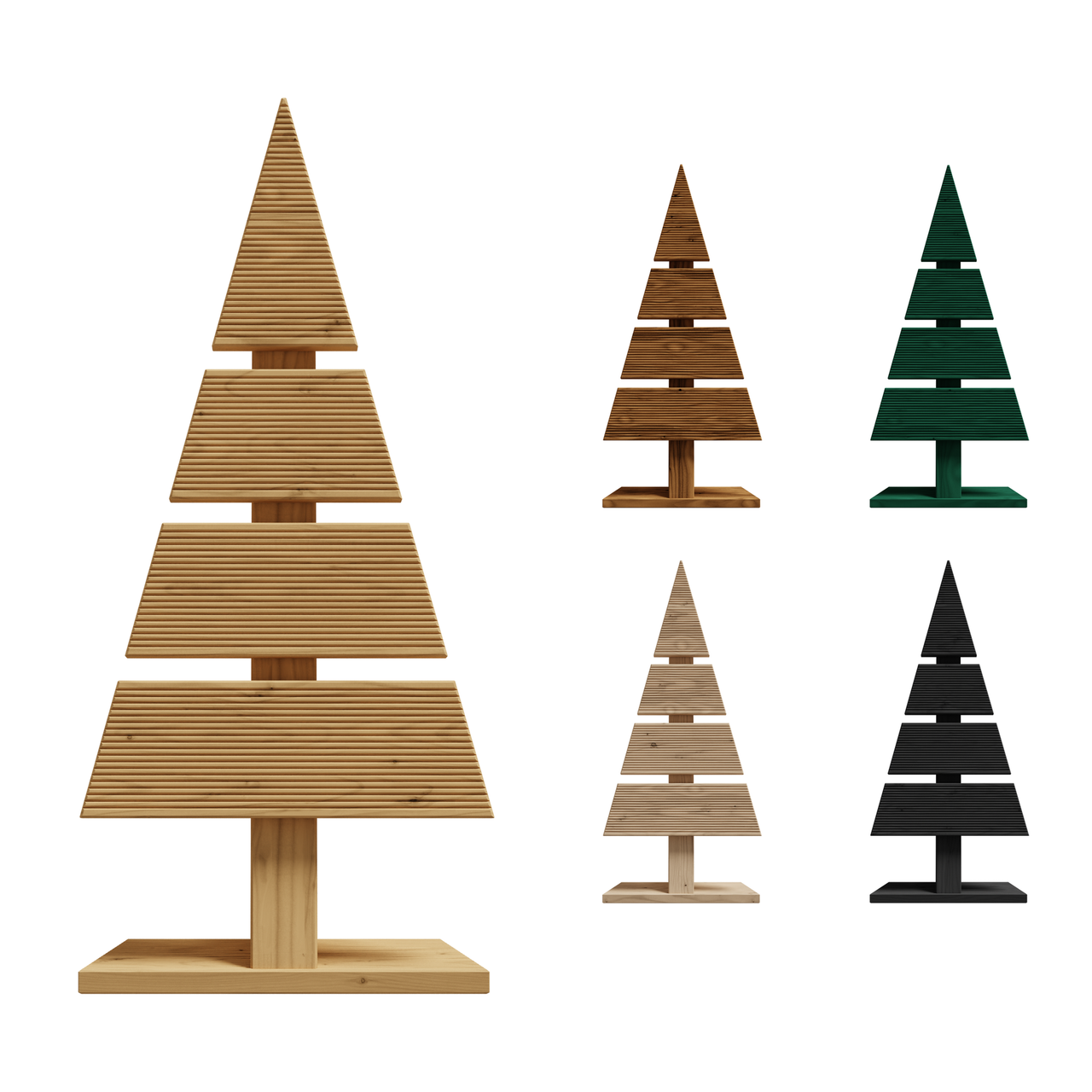 Pemicont Floranica Holz-Weihnachtsbaum Naturholz Dekobaum Tanne 60x27cm Weihnachtsdekoration Natur