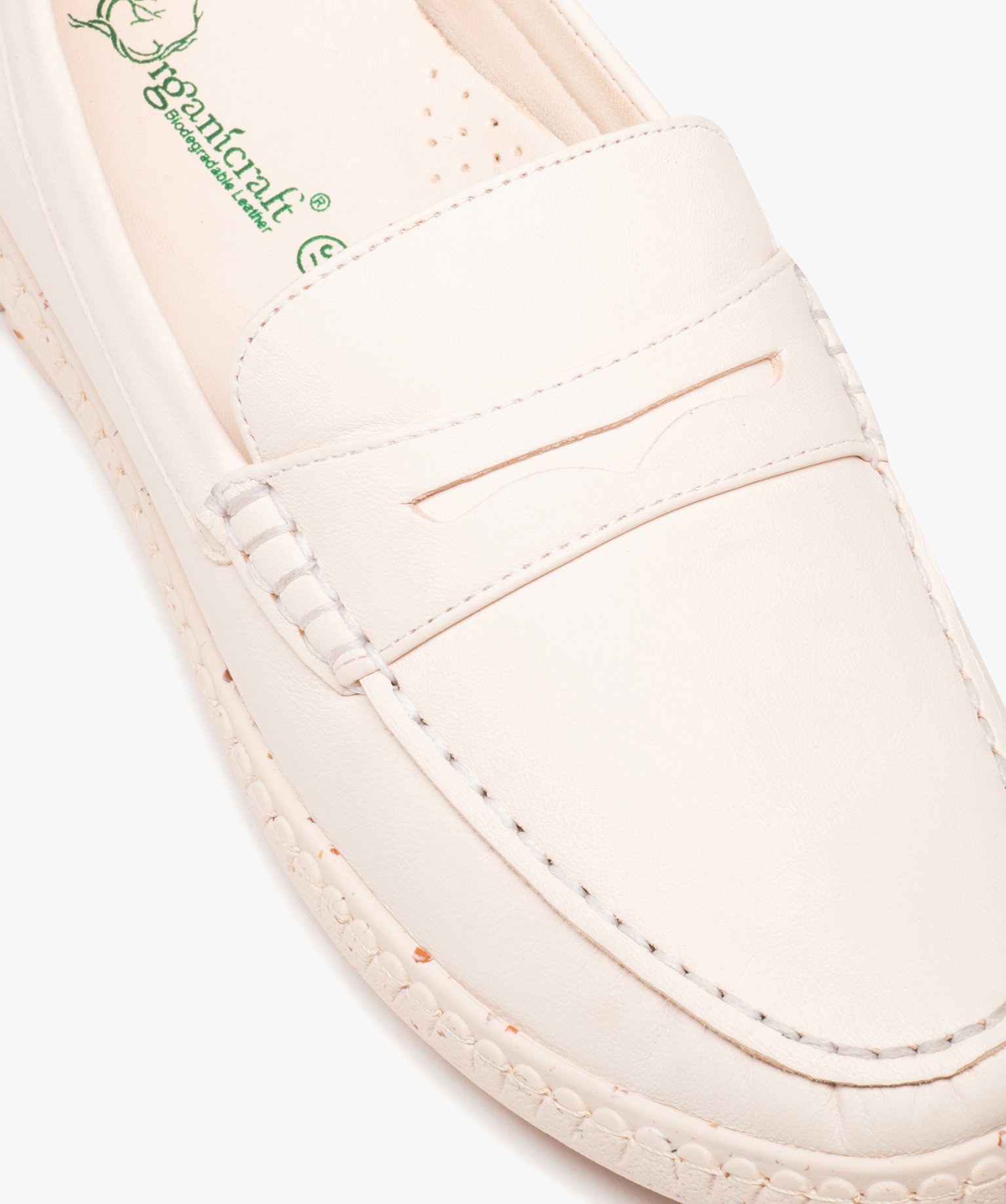 Mocassins femme dessus cuir uni et semelle crantée beige | GEMO