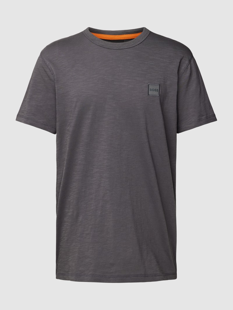 T-Shirt in melierter Optik Modell 'TEGOOD' in dunkelgrau