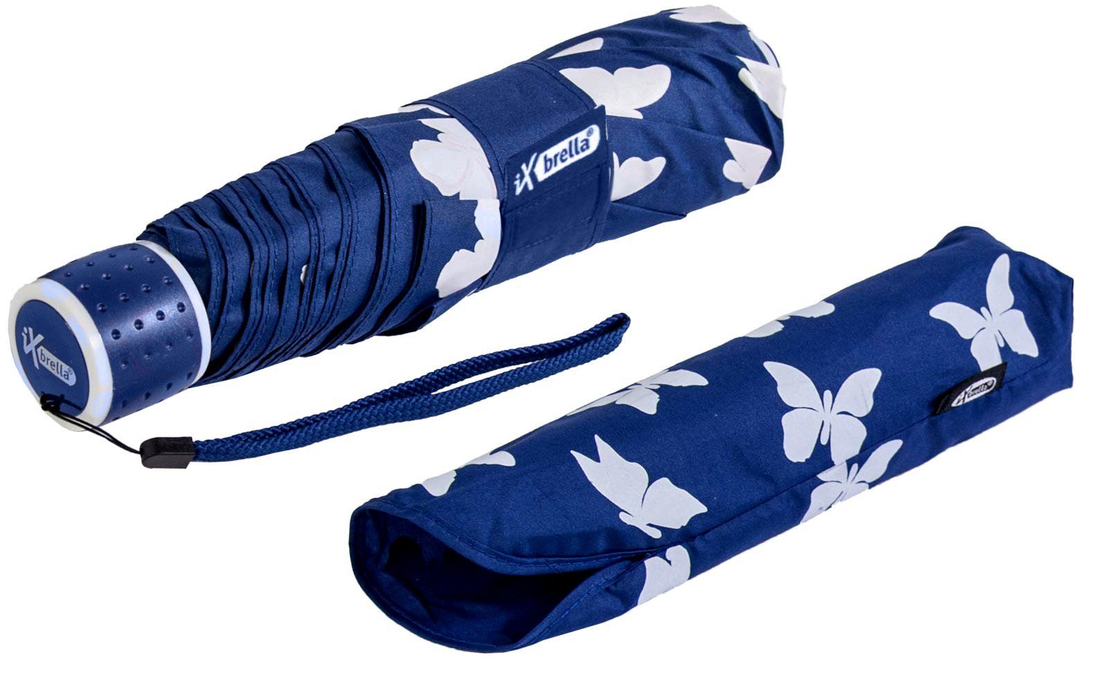 iX-brella Taschenregenschirm iX-brella Mini Kinderschirm mit Wet Print Motiv, Farbänderung bei Nässe - Schmetterlinge
