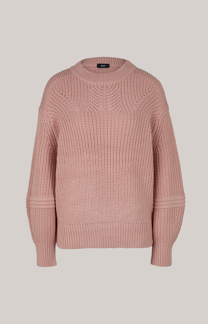 Wool-Mix Strickpullover in Dark Rosé