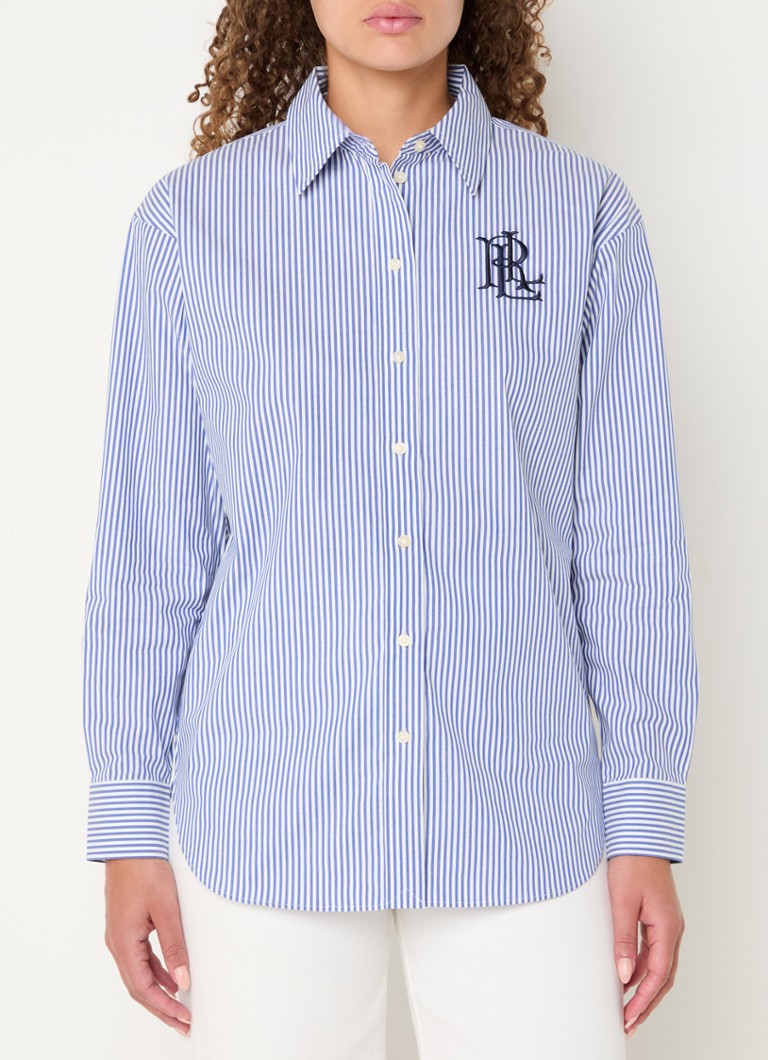 Ralph Lauren blouse with stripe print and logo embroidery