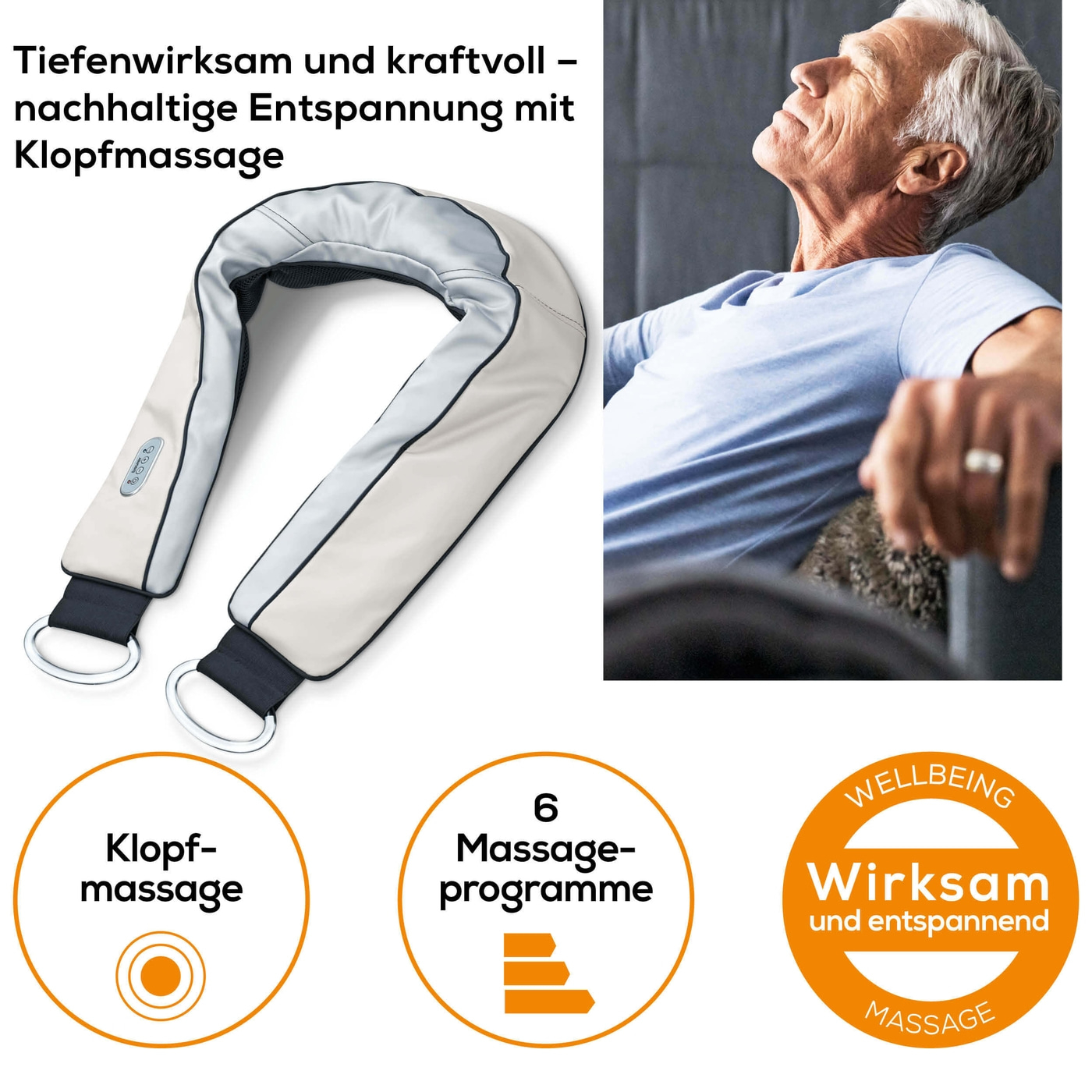 Beurer Nacken-Massagegerät - MG 150-Massagegerät mit Klopfmassage für Muskelverspannungen im Nackenbereich