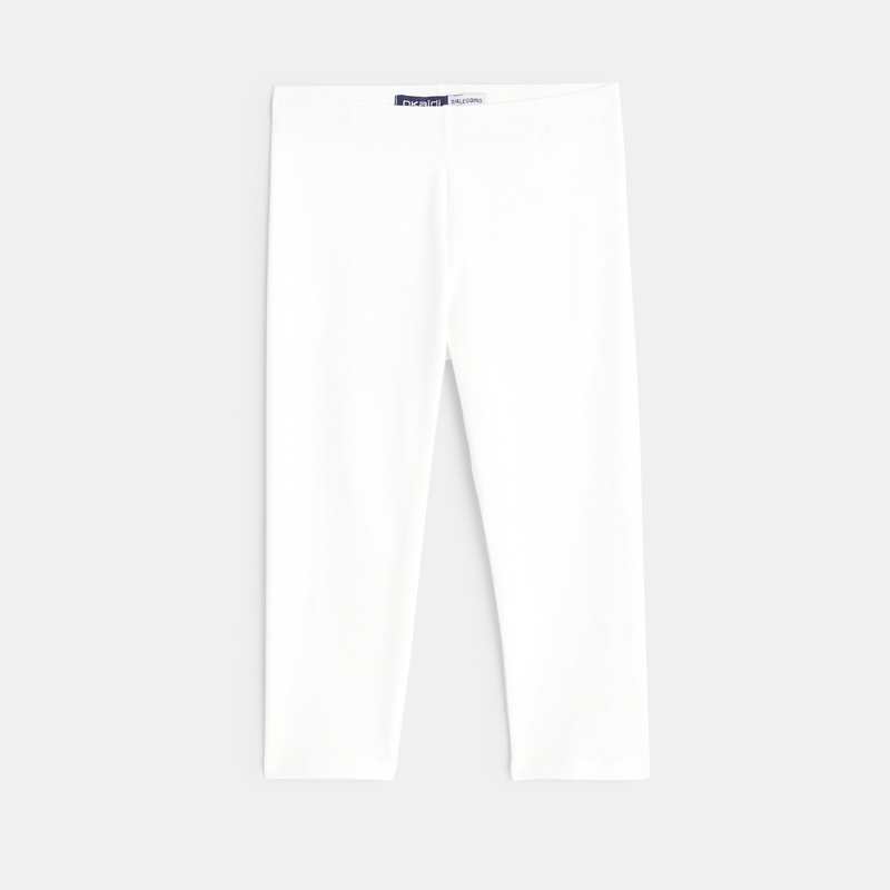 Legging court en jersey blanc fille