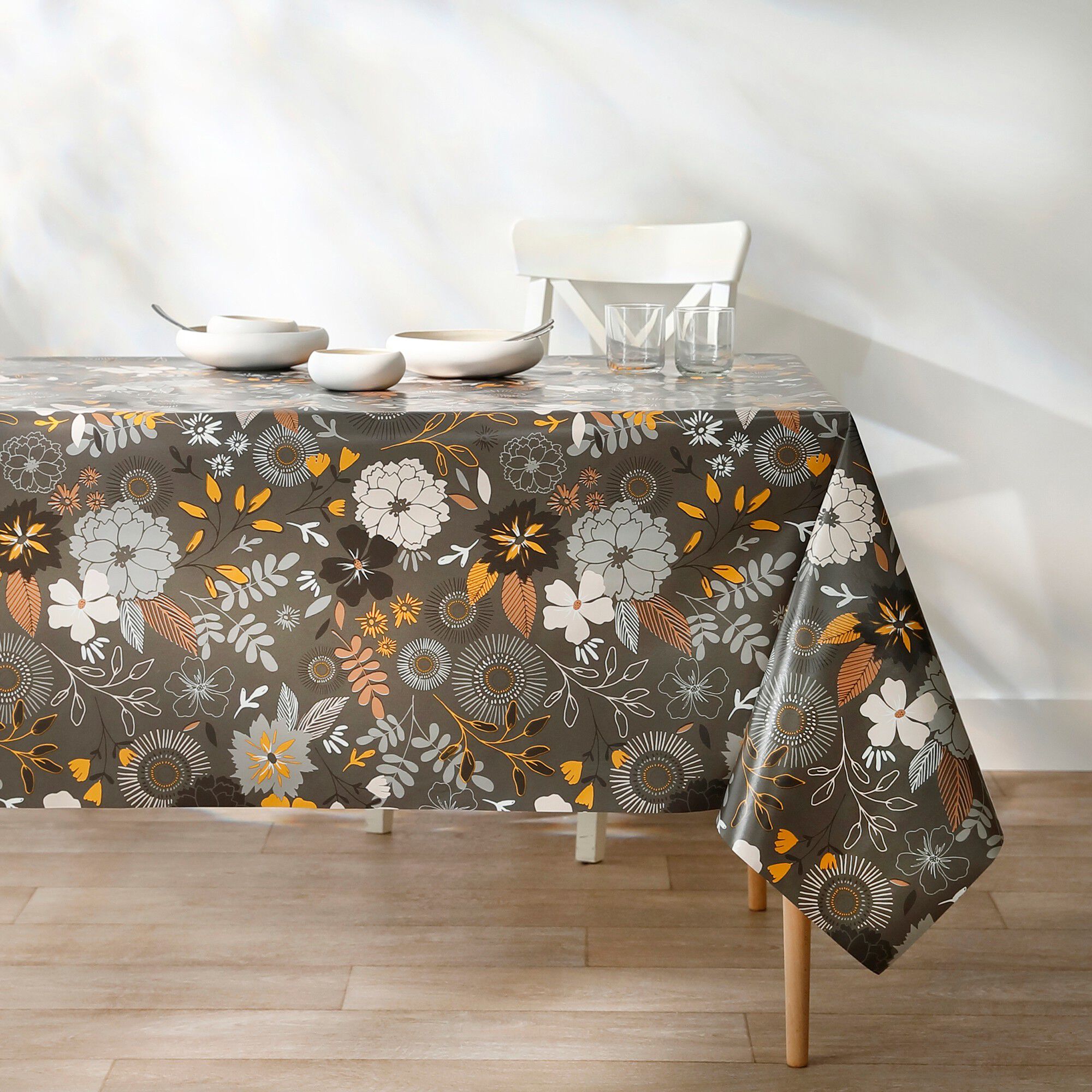 Nappe toile cirée imprimée végétal