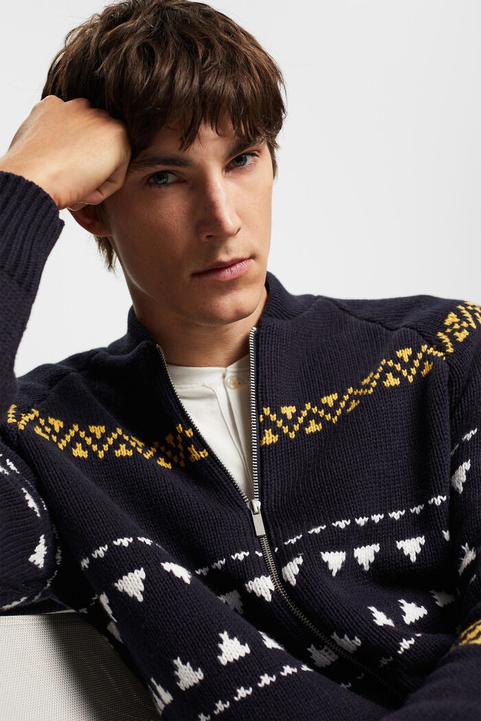 Zipper-Cardigan in Jacquardstrick