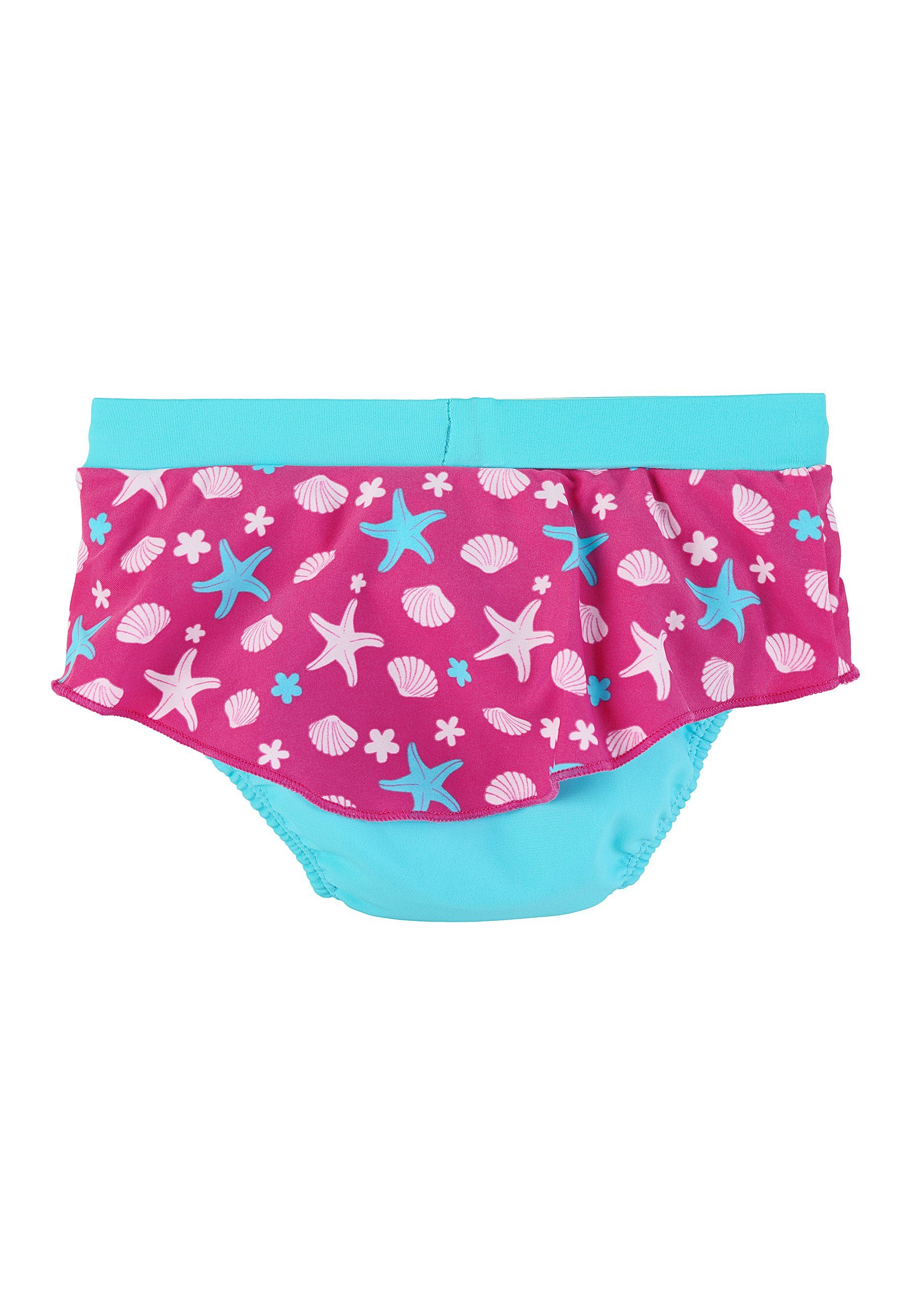 Sterntaler® Badeanzug Schwimmrock uni + Seesterne (1-St., Kinderbadeanzug, Schwimmrock mit Windelfutter) Badebekleidung mit UV- Schutz, Schwimmrock bedruckt