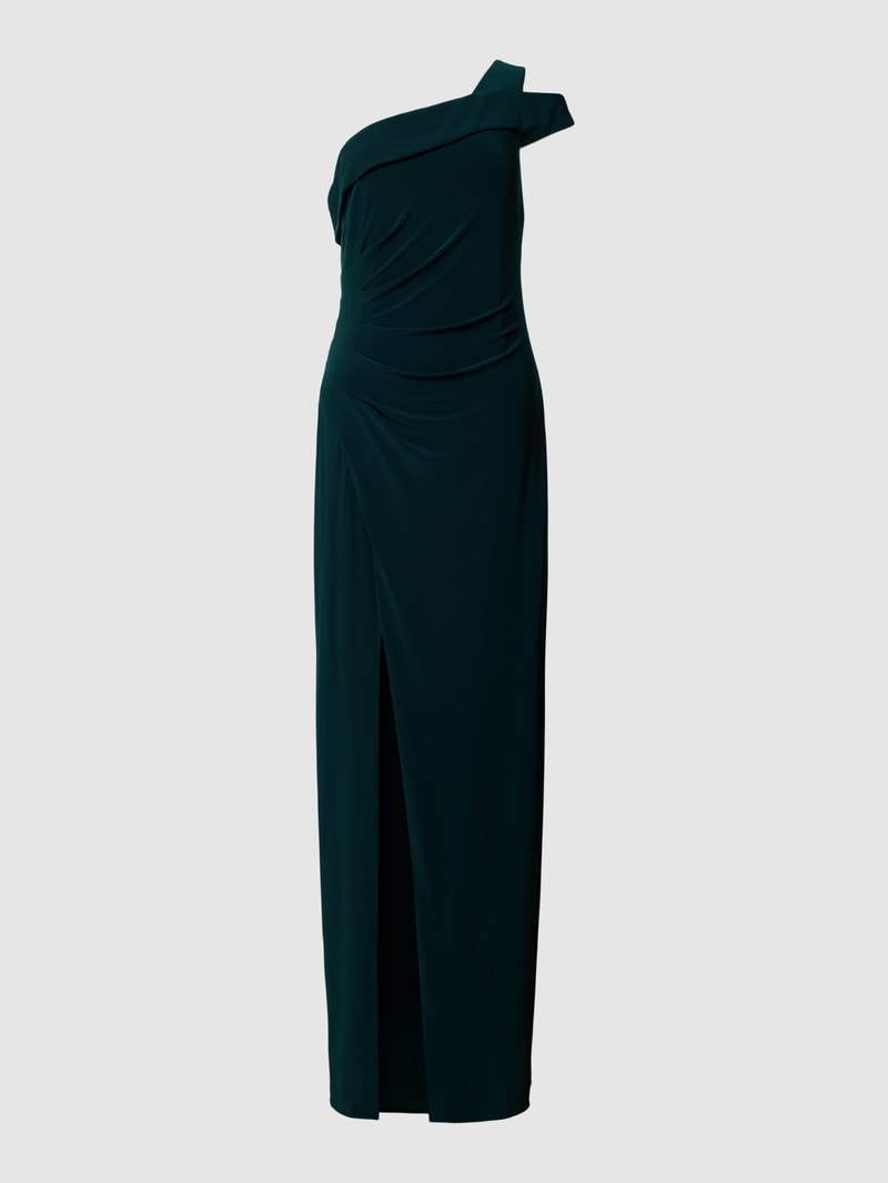 Abendkleid mit One-Shoulder-Träger in smaragdgrün