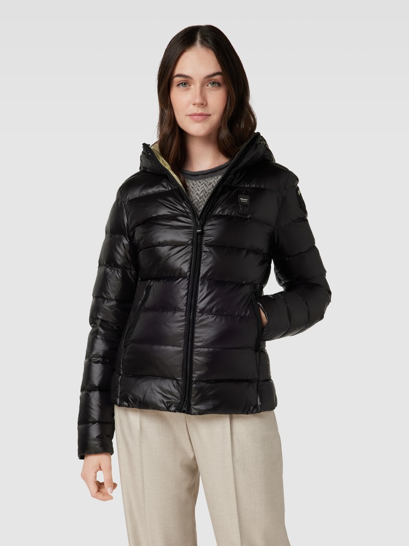Jacke mit Label-Patch in schwarz
