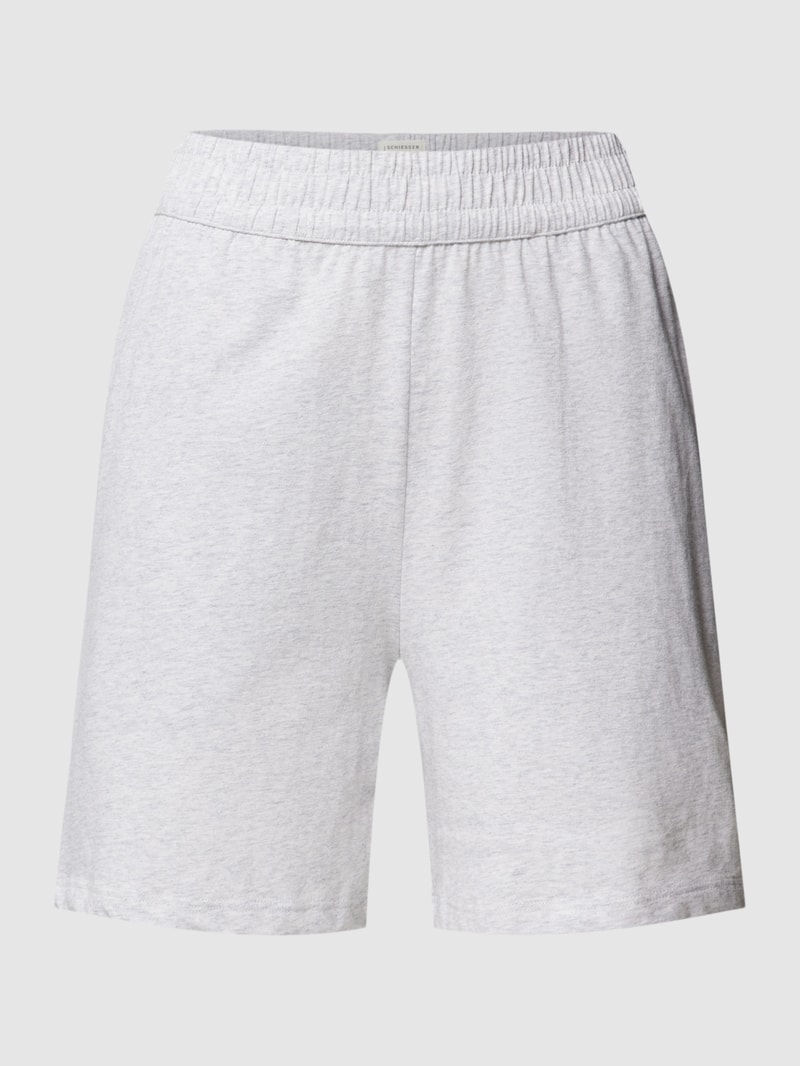 Pyjama-Shorts mit elastischem Bund in hellgrau meliert