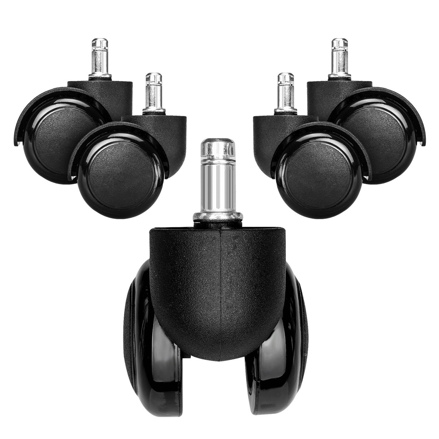 kwmobile Stuhlrolle 5x Hartbodenroller 11/50mm - Ersatzrollen Bürostuhl, (5-St)