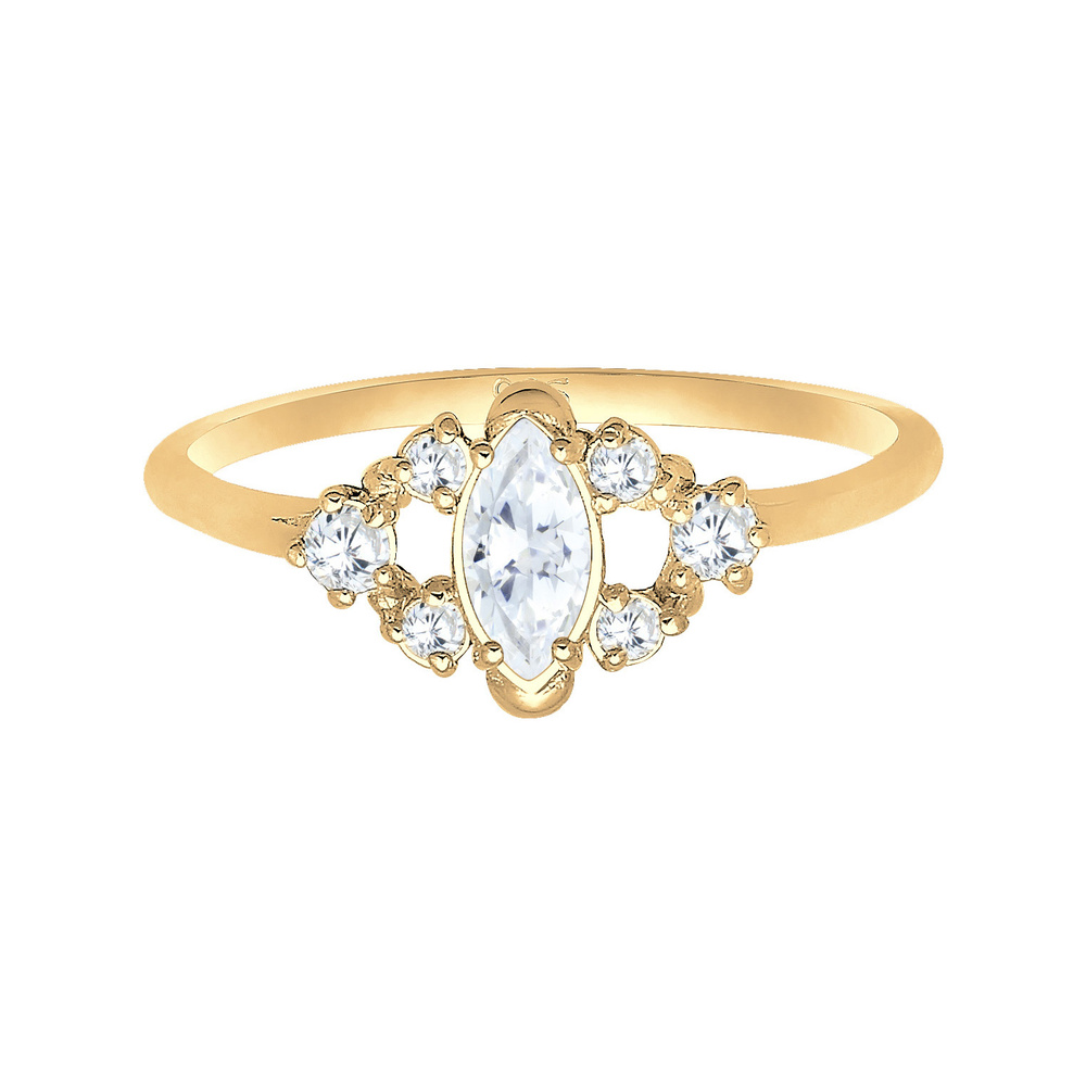 Elli Elli Bague Femme Motif Floral Ludique avec des Cristaux de Zircone en Argent Ster Bague