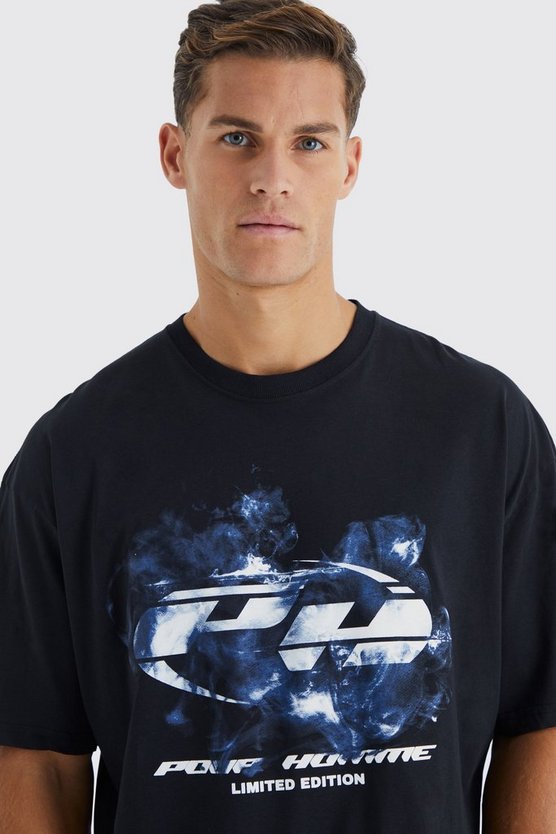 Tall Oversize T-Shirt mit Pour Homme Smoke Print