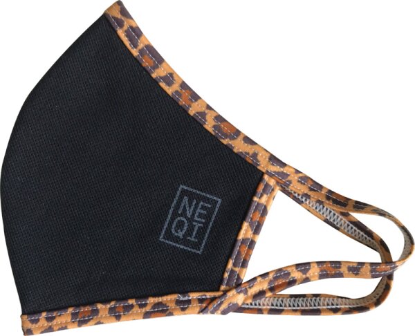 NEQI Face Coverings Black/Leo Mund- und Nasenschutz