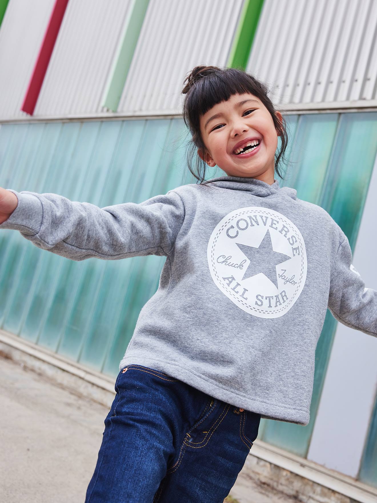 Sweat à capuche Chuck Patch Cropped Hoodie CONVERSE rose