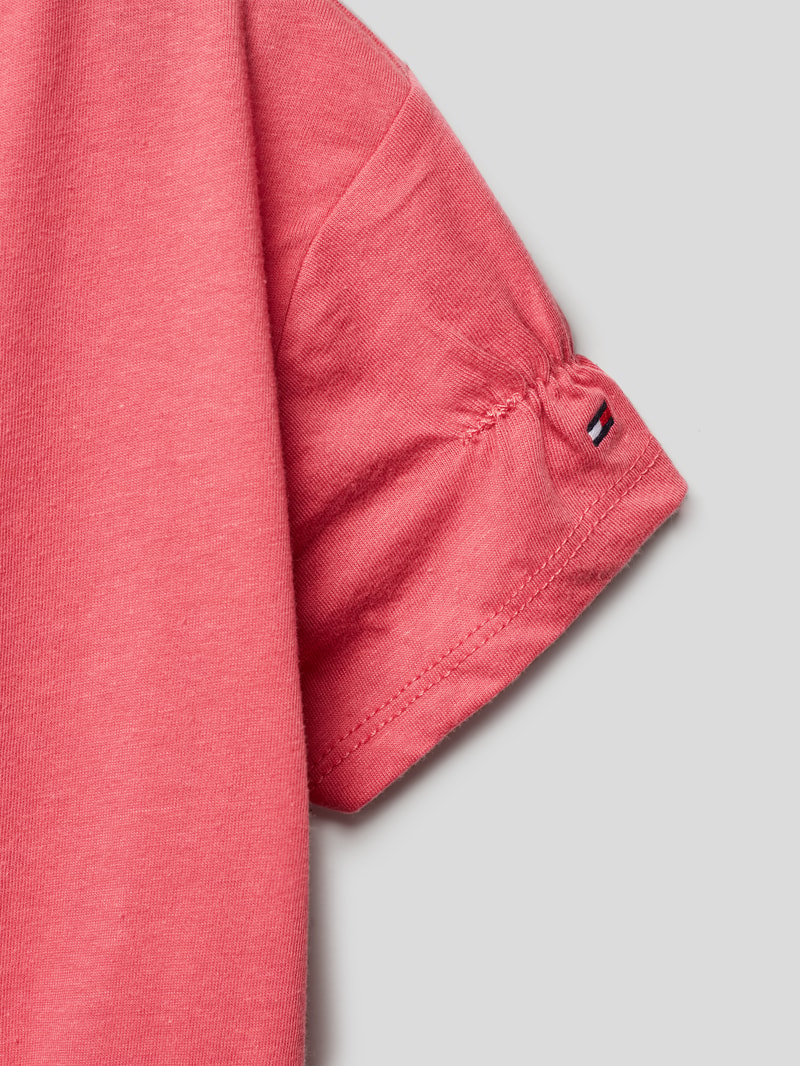T-Shirt mit Label-Stitching in hellrot