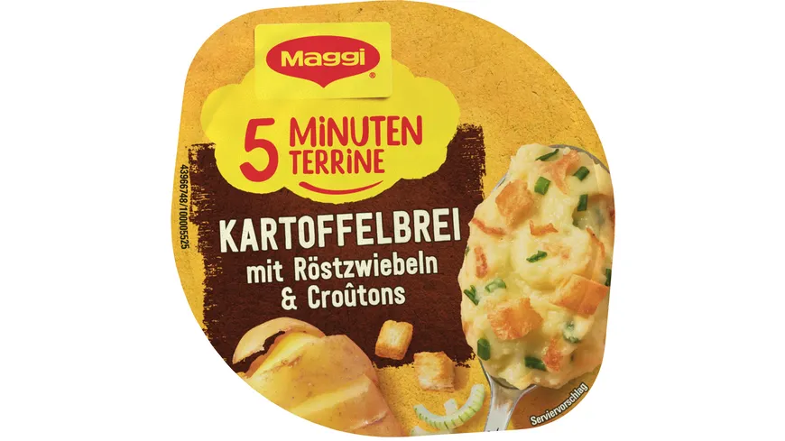 MAGGI 5 Minuten Terrine Kartoffelbrei mit Röstzwiebeln & Croutons 56 g