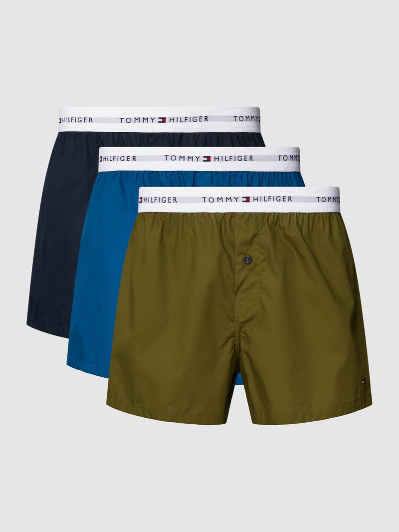 Boxershorts mit Label-Stitching im 3er-Pack in olivgrün