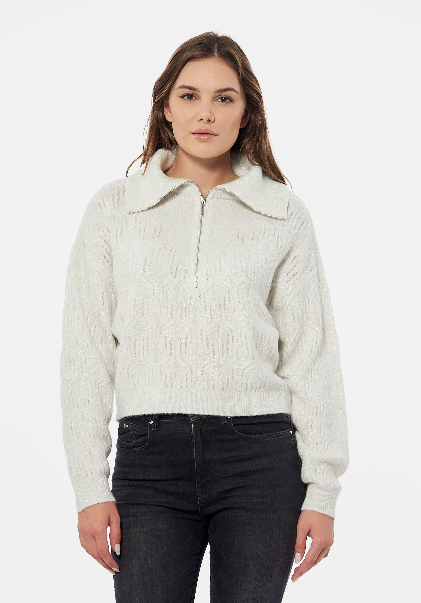 FAIL   Pull blanc pailleté Femme