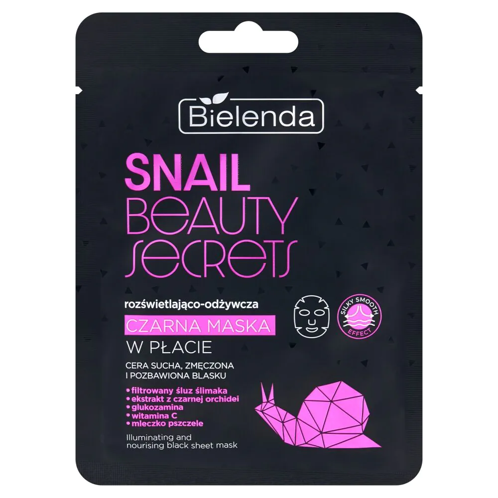 Bielenda Snail Beauty Secrets Lysnende og nærende sort arkmaske