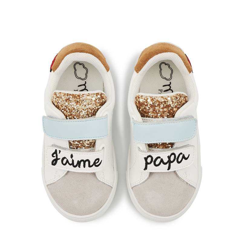 Baskets en cuir Mini Edith j'aime papa