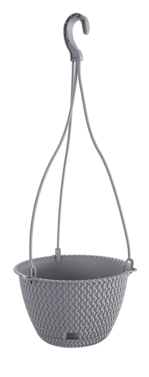 Powertec Garden Strickoptik-Hängetopf - Steingrau